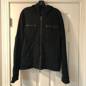 John Varvatos Hooded Jean Jacket Large Black